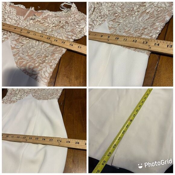 Vtg Jeffrey & Dara Evenings Tom Barra Ivory Gold Off Shoulder Formal Dress New 6 - Picture 8 of 10